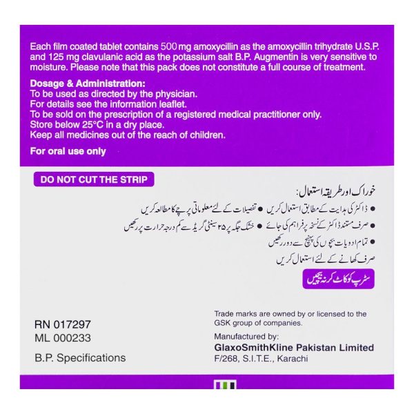 Augmentin Tablet, 625mg, 6-Pack - Image 2