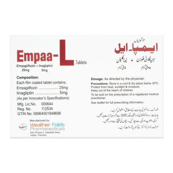 Empaa-L Tablet, 25mg+5mg, 14-Pack - Image 2