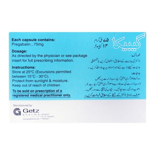 Gabica Capsule, 75mg, 14-Pack - Image 3