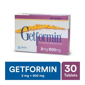 Getformin Tablet, 2mg + 500mg, 30-Pack